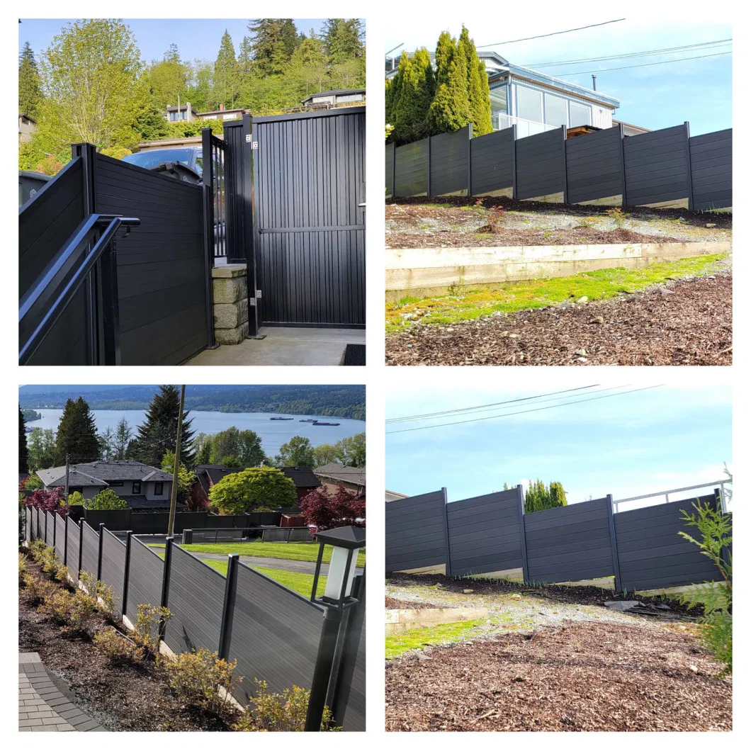 Outdoor Fence Whole Set Size 1.8 M X 1.8 M (6 FTX 6 FT) Composite Fence Panel Wood Composite WPC Decorative Garden Fence