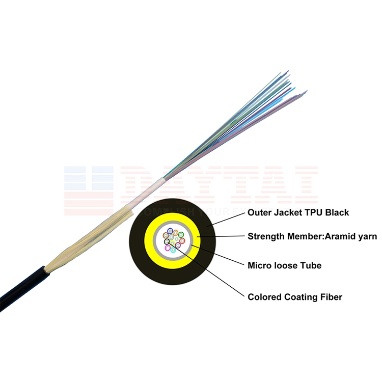 Cold-Resistant Itu-T G. 657A2 Fiber Bend Insensitive Communications Network ADSS Cable 8, 12, 16 ADSS Heavy Duty TPU Cable