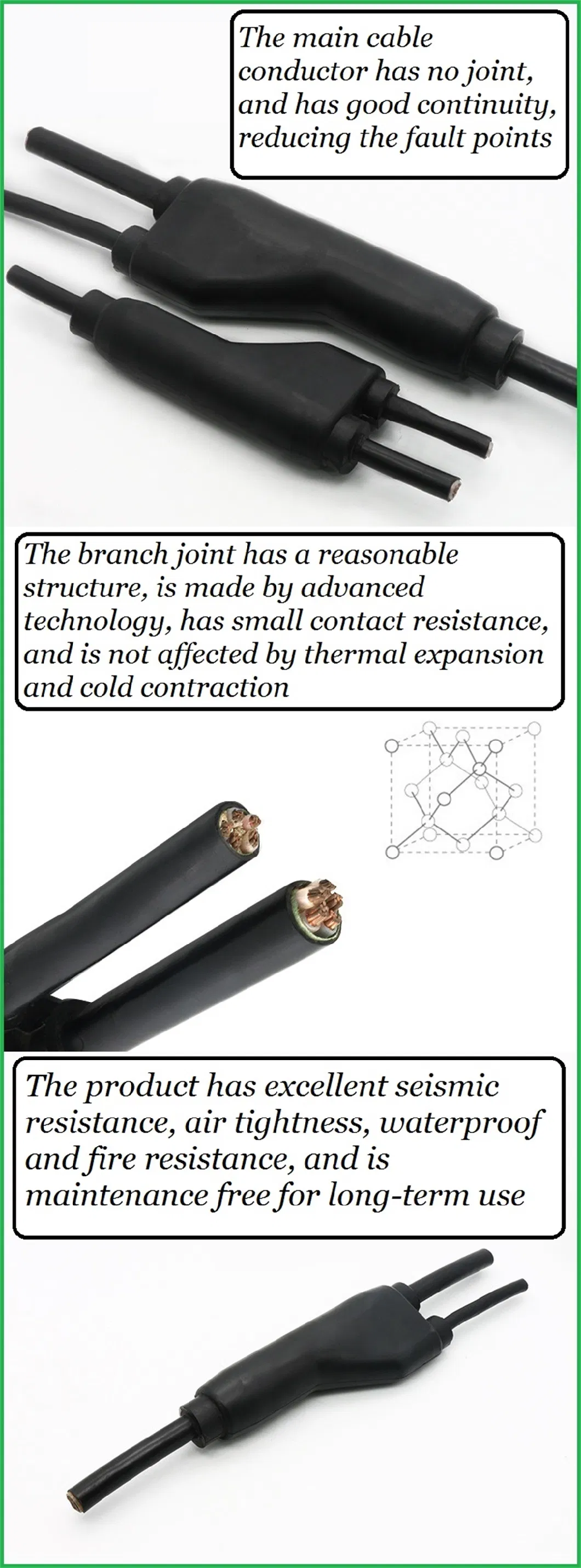 Ydf 0.6/1kv 61-1605A 10-1000mm&sup2; Waterproof Flame Retardant Single-Core Multi-Core Prefabricated Branch Power Cable Connection