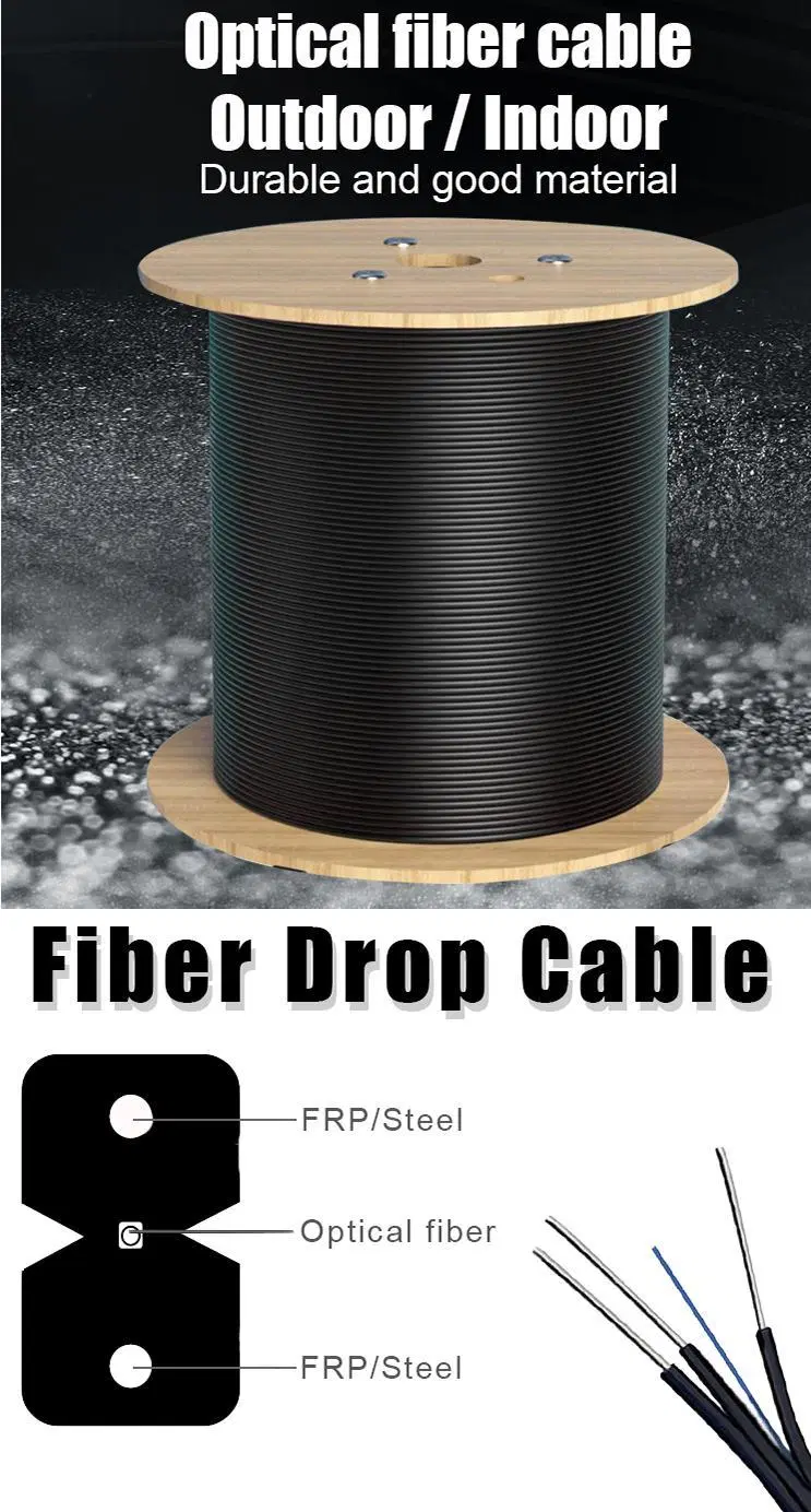 1 Sx Core Drop Optical Outdoor Indoor Single Mode Drop FTTH Fiber Optic Cable