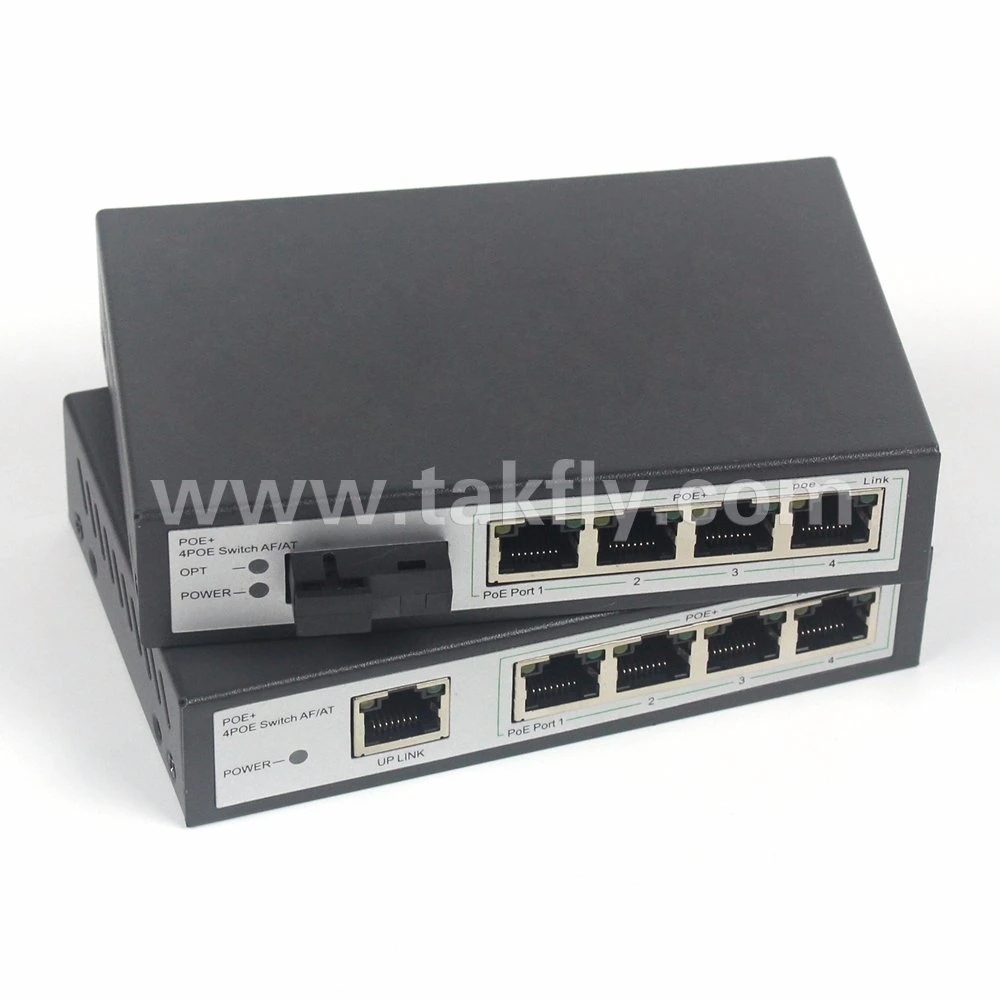 Ethernet Switch 4 Ports 10/100m Desktop Poe Fiber Switch