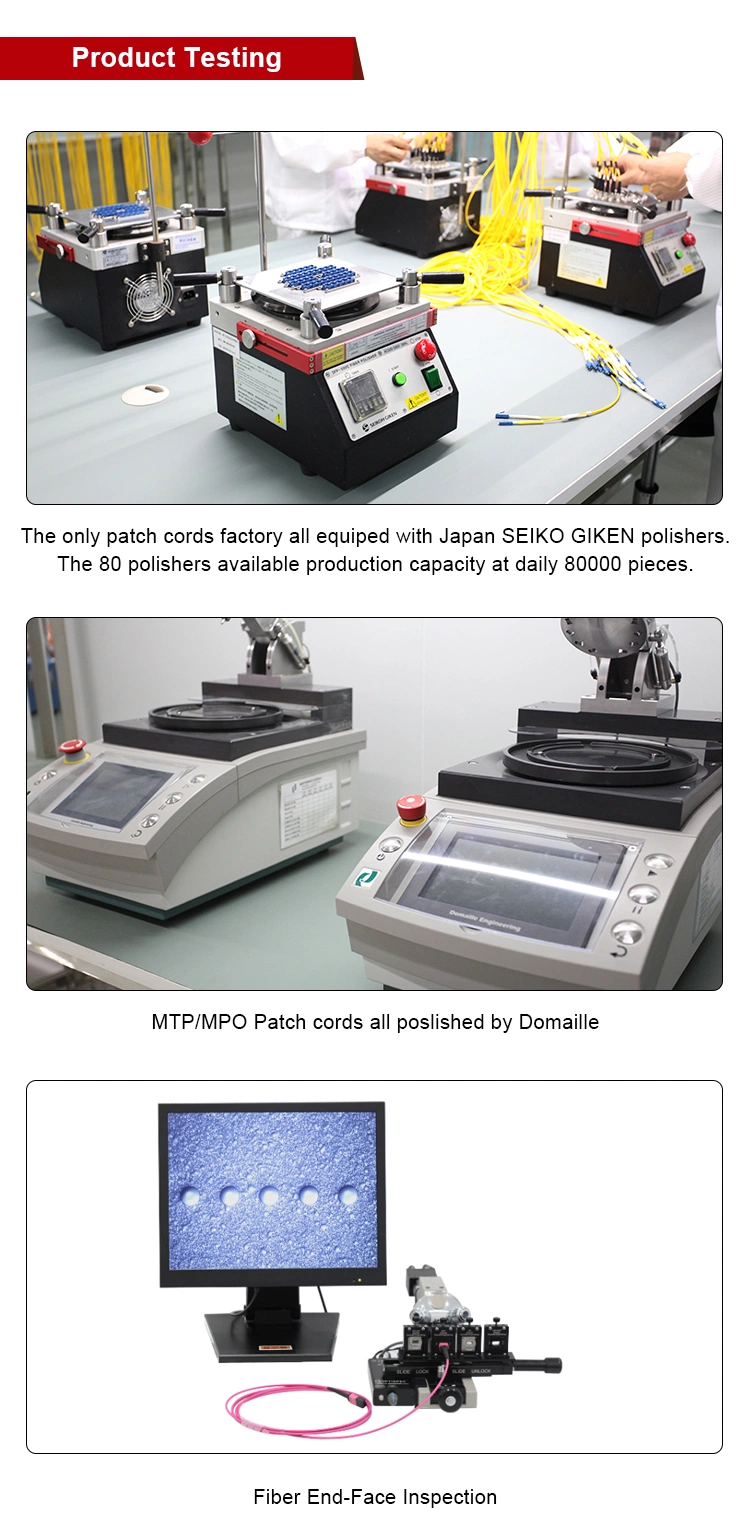 MTP 8/12/24/48/72/144 Fibers Om4/Om3/Om5 Fiber Optic Patch Cord