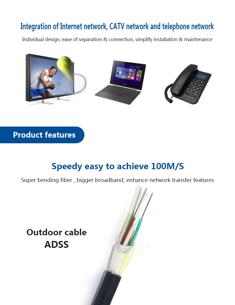Fiber Optic Cable of Easy Installation ADSS 252 Core