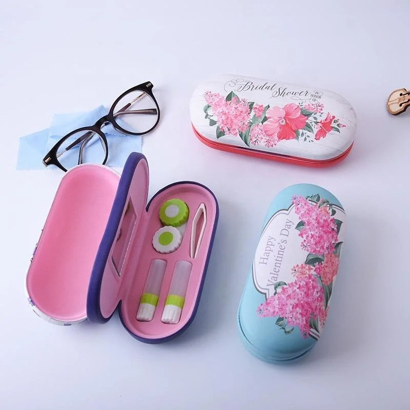 Custom Printing Contact Lens Case Double Layer Double Wholesale Sunglasses and Optical Case