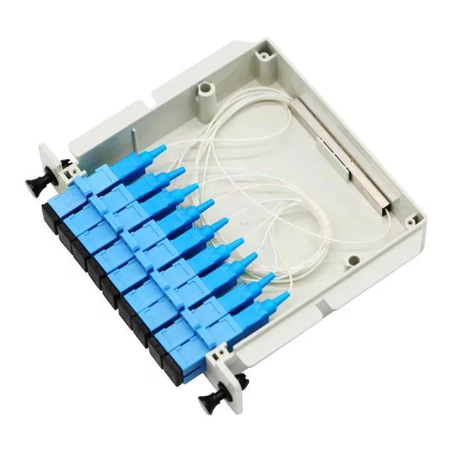 China Manufacturer PLC Splitter 1X4 with APC/Upc Connector 4 Way Fiber Optical Micro PLC Splitter