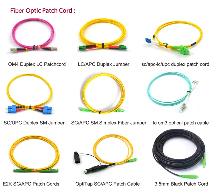 ST-LC/Sc-LC/Sc-Sc/LC-LC Sm/mm Fiber Patch Cord with Om1 Om2 Om3 Om4 Fiber Cable Assembly