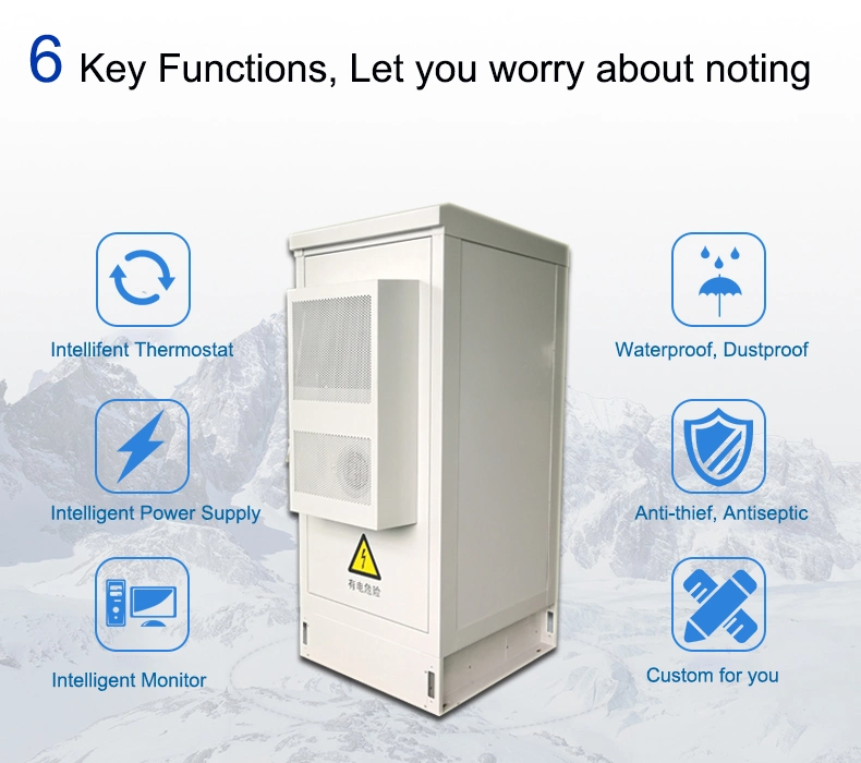 Waterproof Outdoor IP65 19 Inch Telecom Cabinet Telecom Enclosure Fiber Optic Equipment Cabinet with Cooling System