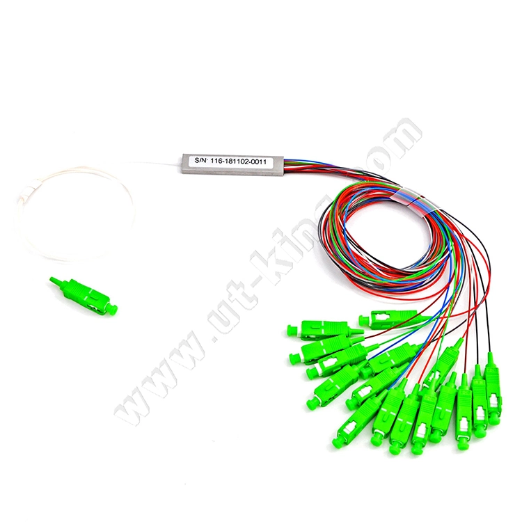 FTTH Fiber Optic Micro PLC Splitter Passive Cable Sc/APC Connector 1X16 Mini PLC Splitter