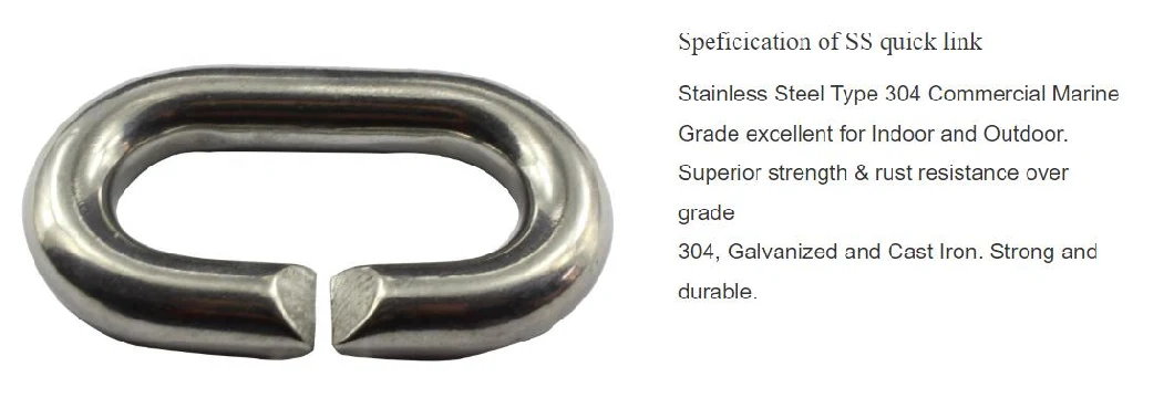 Stainless Steel C-Type Chain Connection Buckle Quick Link Chain Metal C-Ring Marine Hardware Accessories