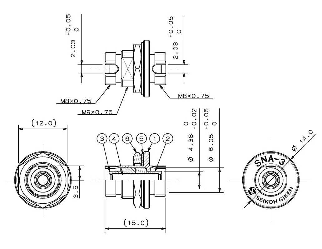 Sna-3 Series FC D-Shape Adaptor Seikoh Giken Optical Fiber Connector