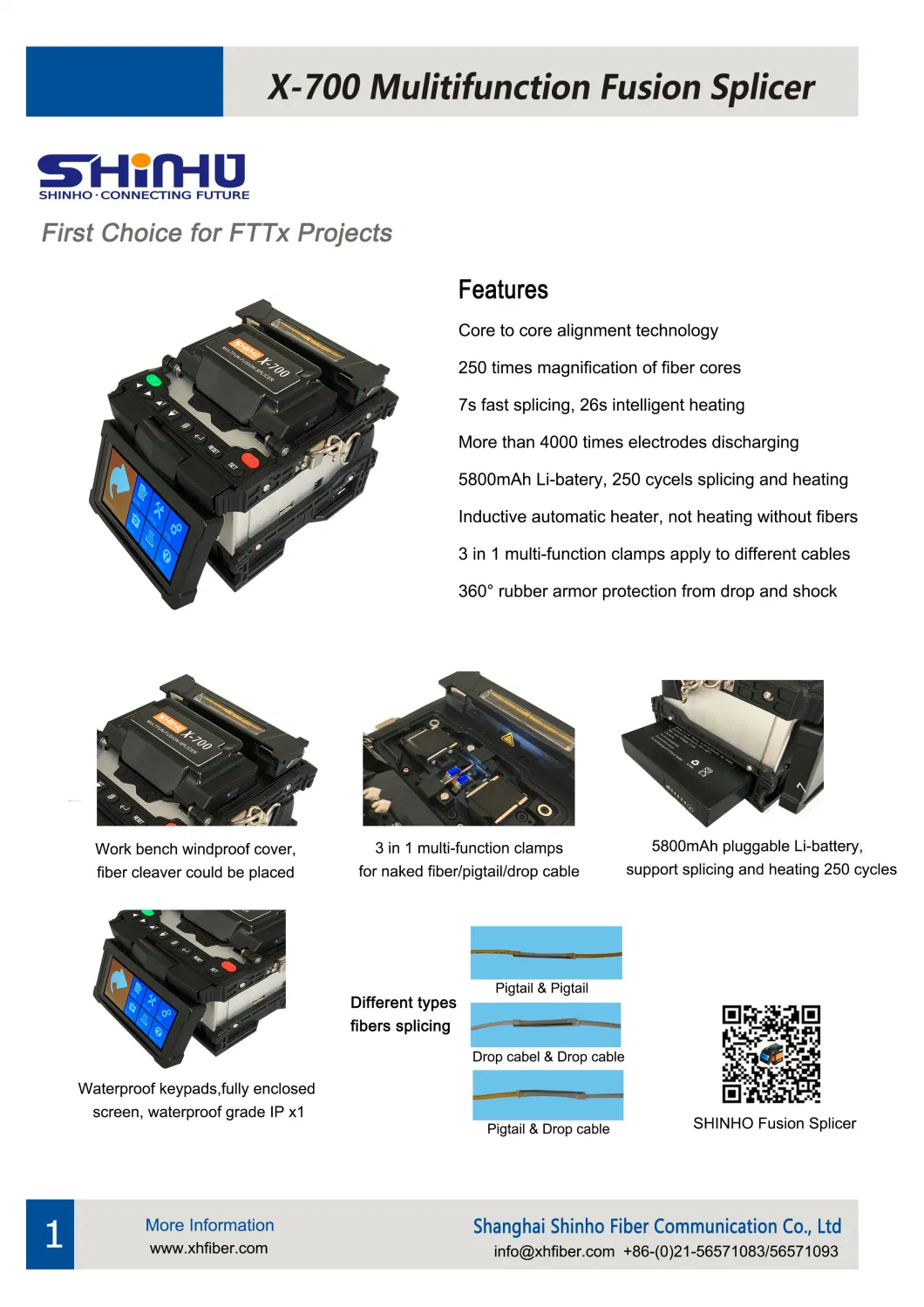 Supply Factory Price Fiber Optic Cable Splicing Machine/ Fusion Splicer X-700