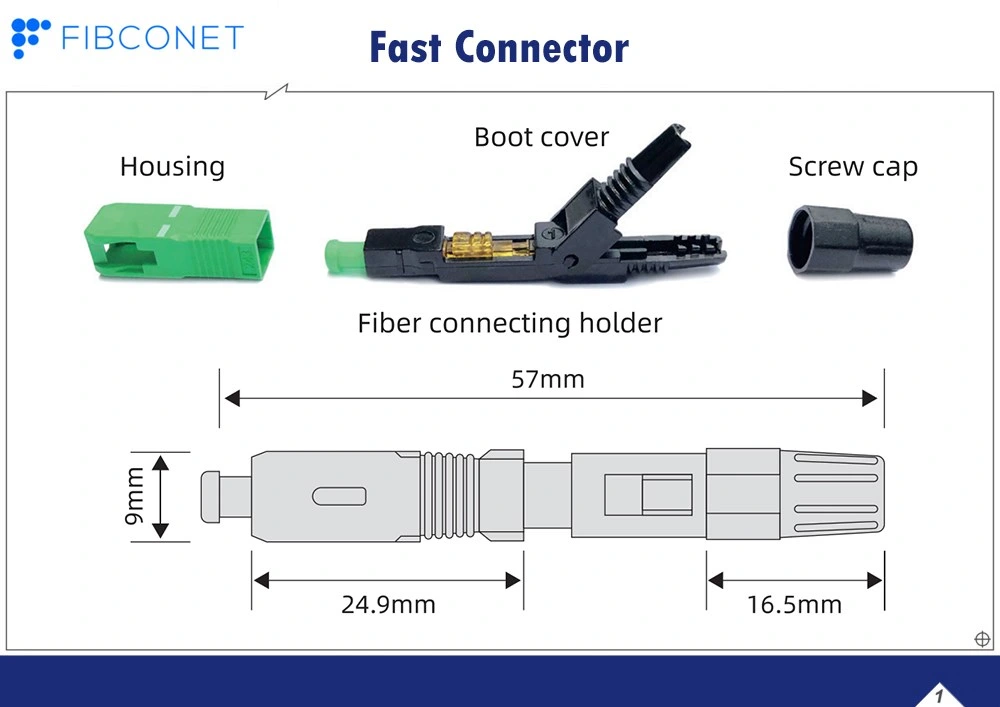 FTTH Fiber Optic Indoor Cable Duplex Quick Adapter Fast Connector