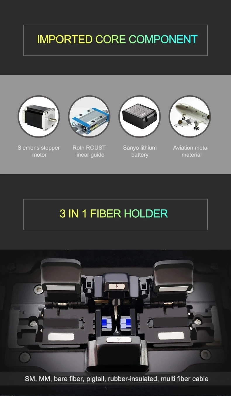 Factory Customized Optical Fiber Fusion Splicer Splicing Machine Splicer Ai-9 FTTH Fiber Optic Splicing