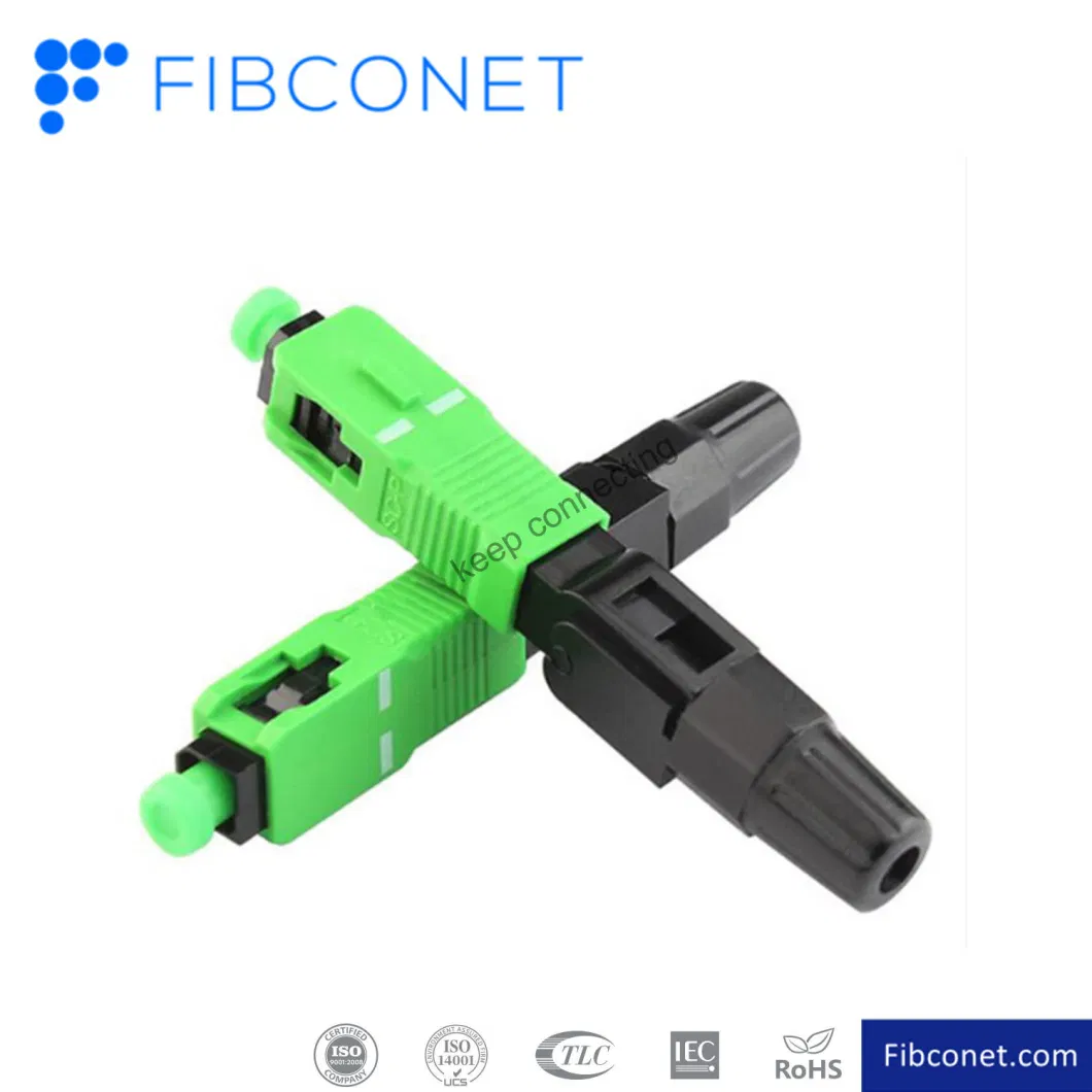 FTTH Fiber Optic Assembly Sc APC Sm Simplex Optical Sc Quick Connector