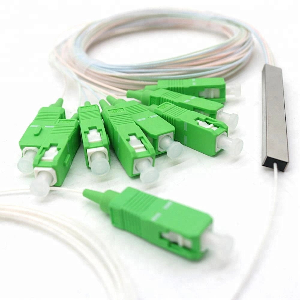 1X8 0.9mm Sc/APC Connector FTTH Fiber Optic PLC Splitter