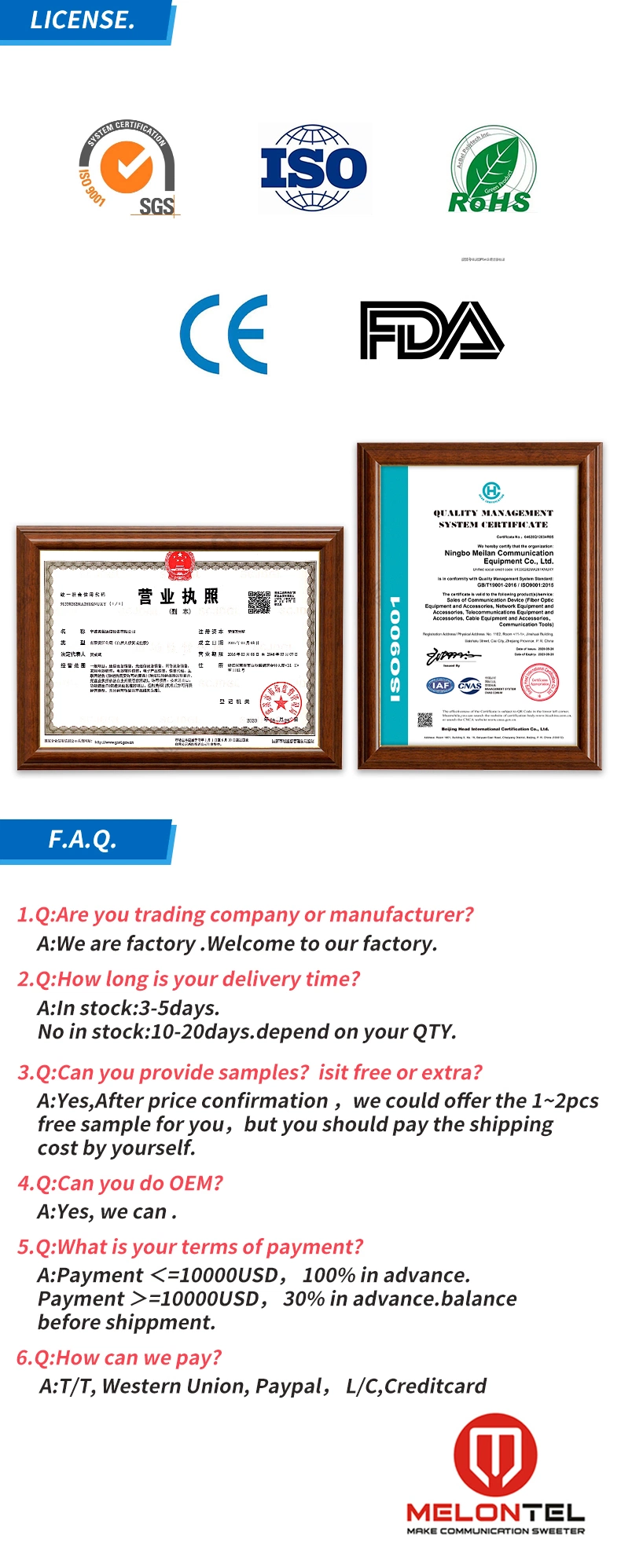 Manufacturer Single Sheath Double Sheath 4 Core ADSS Fiber Optic Cable