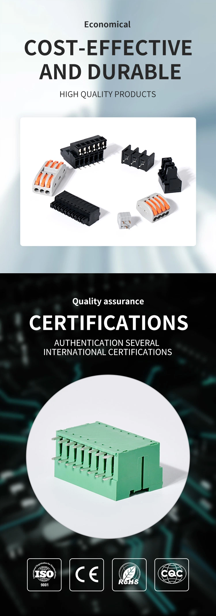 Custom Electrical Terminal Block Anti-Interference Design to Avoid Interference with Internal Signals From Cable Terminal Block Connector Wiring Terminal Block