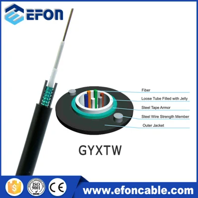 Cina 12 16 elementi maschiati in acciaio filo GYXTW a 24 core armati Cavo in fibra ottica di rete per esterni