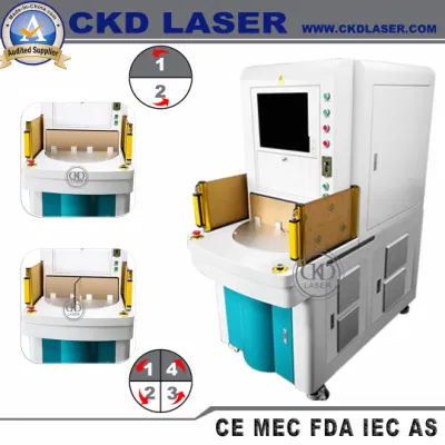 Attrezzatura a fibre ottiche per marcatura automatica rotante incisione scatola di imballaggio di piastre metalliche ecc.