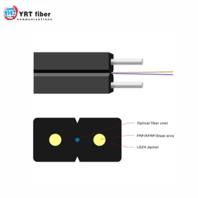 Cavo in fibra ottica FTTH LSZH a 1/2/ 4 core, a modalità singola per interno Cavo di derivazione