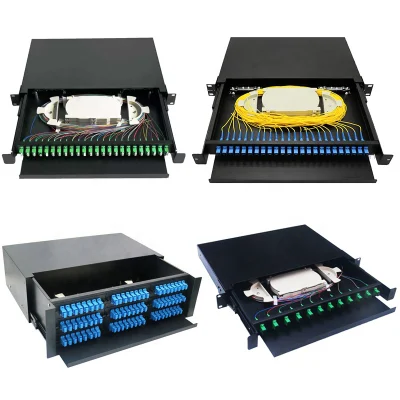 Patch panel in fibra ottica per esterno con montaggio in rack scorrevole a 48 core da 24 core Telaio di distribuzione ODF 1u 2u