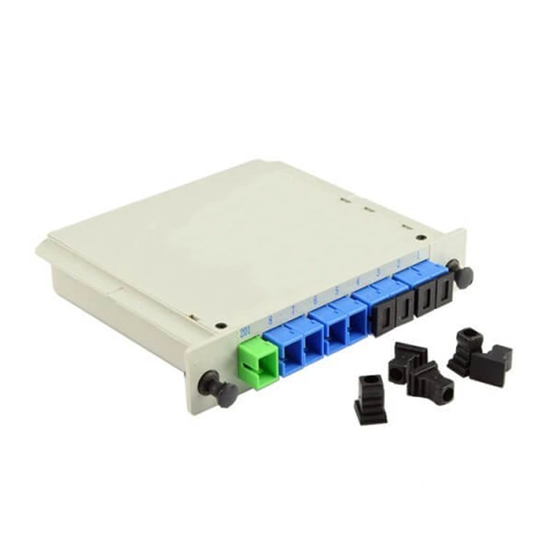 Best FTTH Cassette Type Fiber Optic PLC Splitter 1*8 Sc/Upc 09mm with Excellent Uniformity &amp; Reliability