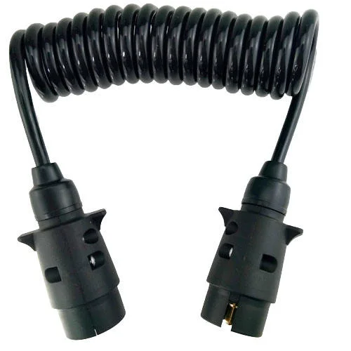 7-Core Plastic Waterproof Spiral Cable Male to Male Winding Wire and Cable for Truck Trailers
