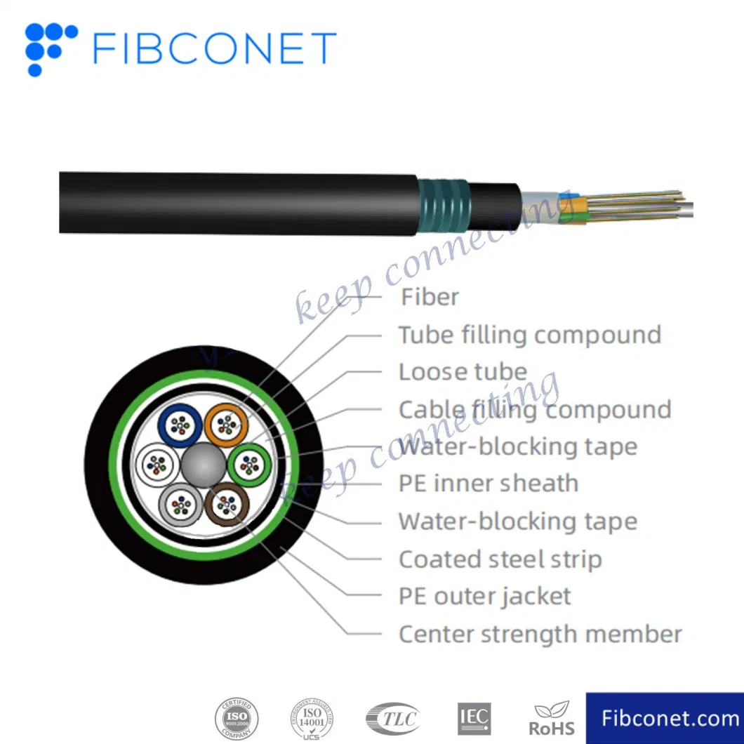 Rodentblock Aerial Self-Supporting Fiber Optic Cable - G657A/G652D Multimode Drop Cable - 1-4 Cores - Bow Type Tight Buffer - GJYXFCH Mode