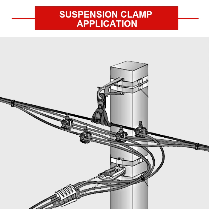 ABC Power Cable Suspension Glass Clamp Aluminium Clamp ABC Cable Accessories