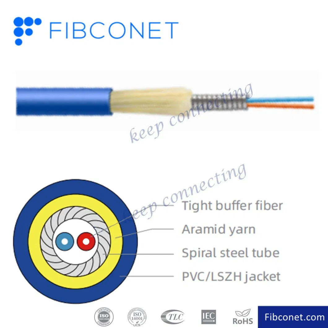 Rodentblock Aerial Self-Supporting Fiber Optic Cable - G657A/G652D Multimode Drop Cable - 1-4 Cores - Bow Type Tight Buffer - GJYXFCH Mode