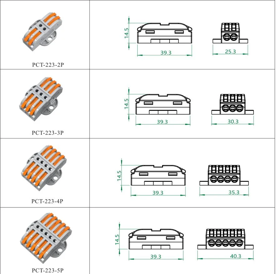 Lt662-3 for 0.08-6mm Wire 3pin 32A 380V Quick Cable Connector