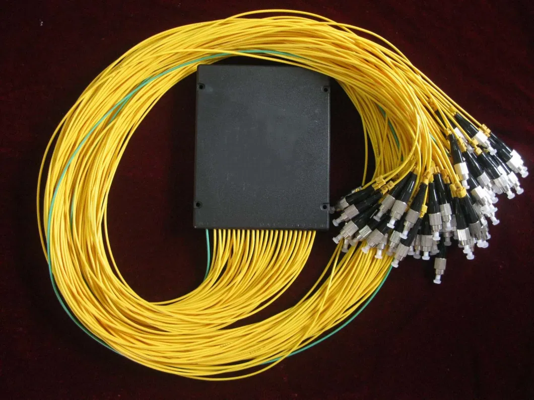 Telecom Optic Single Mode G652D 0.9mm ABS Moudle Gpon Fiber Optical 1X8 Steel Tube PLC Splitter