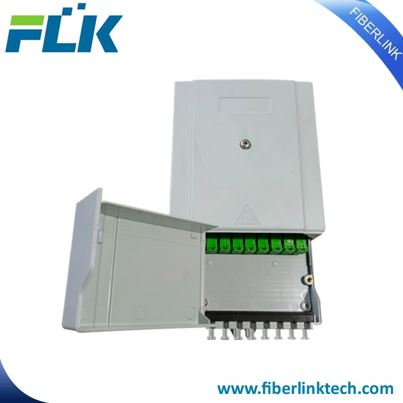 Indoor 1X8 FTTH Ftb Fdb Atb Lockable Flip Cover Fiber Optical Cable 8 Core Distribution Box Fiber Access Terminal Box for FTTX Network System