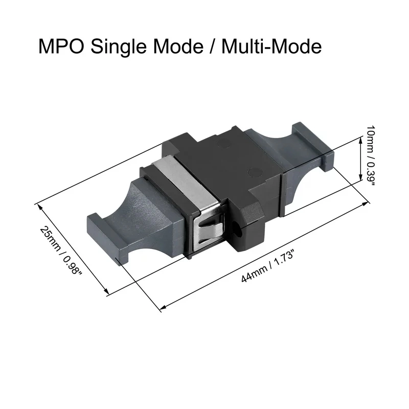 MPO PC/APC Connector Fiber Optic Adapter MPO-MPO, Reversable Key, Standard Footprint