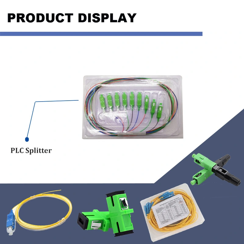 Steel Tube Mini Type Fiber PLC Splitter 1/4 1/8 1/16 PLC Optical Fiber Splitter Optical Divider