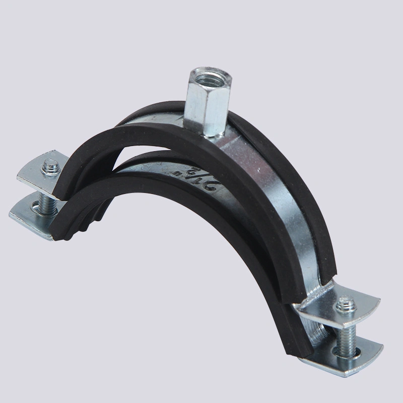 Spare Parts M8+10 Pole Clamp, High Quality Fittings Rubber Split Wall Mount Pipe Coupling Clamp