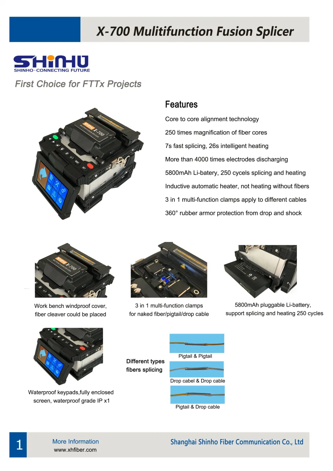 Fiber Optical Arc Cable Splicing Machine/Fusion Splicer X-700