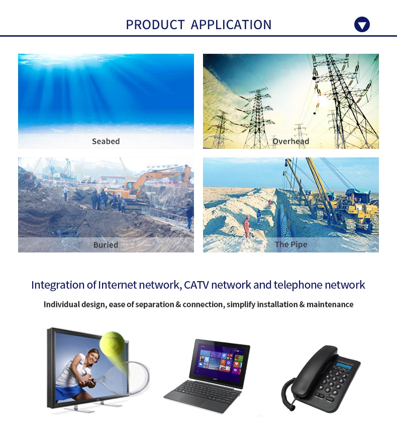 2-144 Core Single Mode Optic Fiber Cable for Aerial Installation