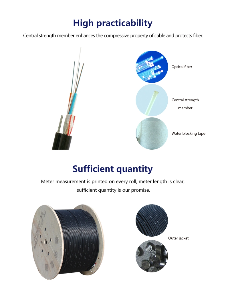 2-144 Core Single Mode Optic Fiber Cable for Aerial Installation