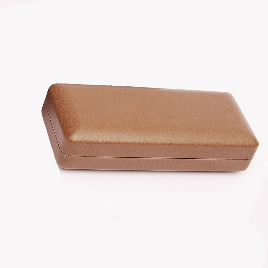 Wholesale Metal Portable Simple PU Leather Sueface Customized Glasses Case