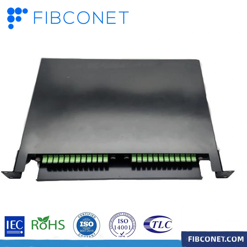 FTTH Fiber Optic Outdoor 24 Cores Sc APC Optical Patch Panel with Track