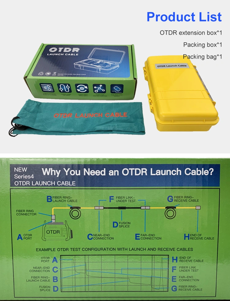 Sc/FC 1km OTDR Single Mode 9/125um Launch Cable Box 1000m Bare Fiber Launch Cable Box Fiber Optic Launch Cable