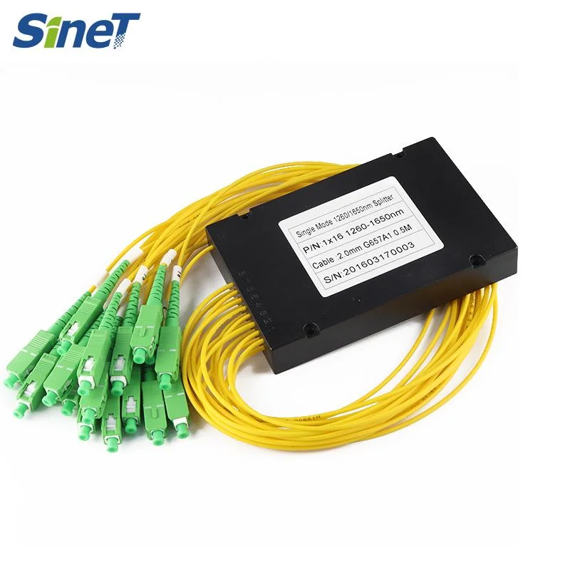 1X2 1X4 1X8 1X16 ABS Box Type Fiber Optic PLC Splitter FTTB/FTTH Sc/Upc Connector