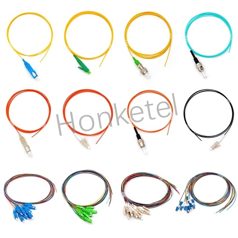 G652D G657A 12 Colors Pigtail Sc APC Single Mode 0.9mm Cable Fiber Optic Pigtail Set Pigtail Sc IEC Grade B