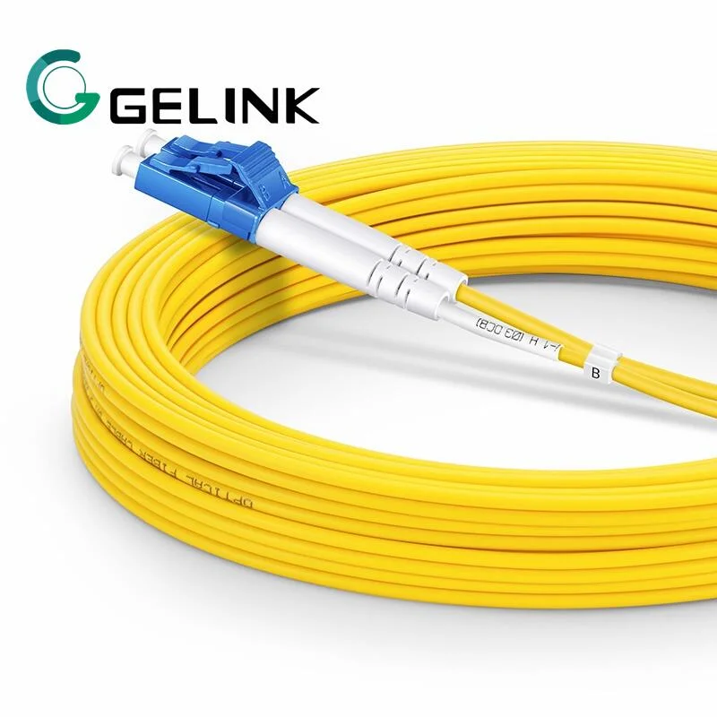 Indoor Fiber Optic Cable Connector LC/Upc-Sc/Upc Sm Dx 10m PVC/LSZH Yellow Patch Cord