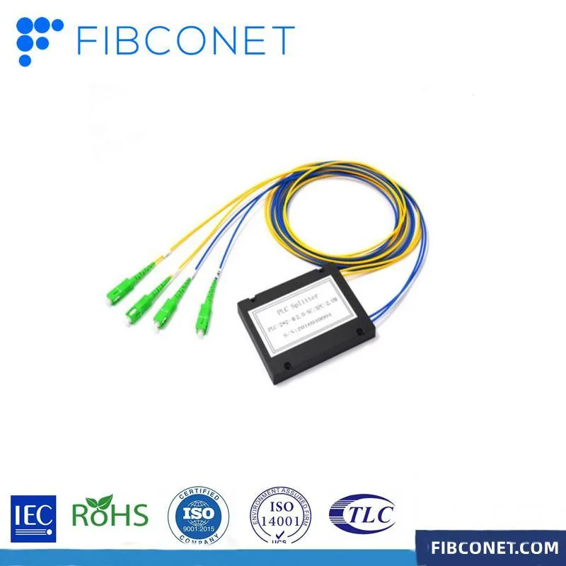 FTTH Splitter ABS Box Single Mode Fiber Optic PLC 2mm 3mm Mini Steel Tube Module Lgx 1X2/4/6/8/16/32 Optical PLC Splitter