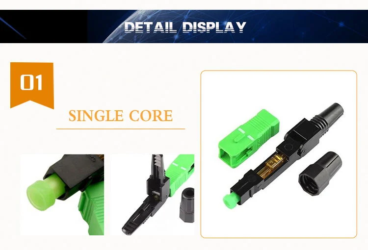 FTTH Sc PC Upc Industrial Telecom Fiber Optical Rapid Fast Assembly Connector for Drop Cable