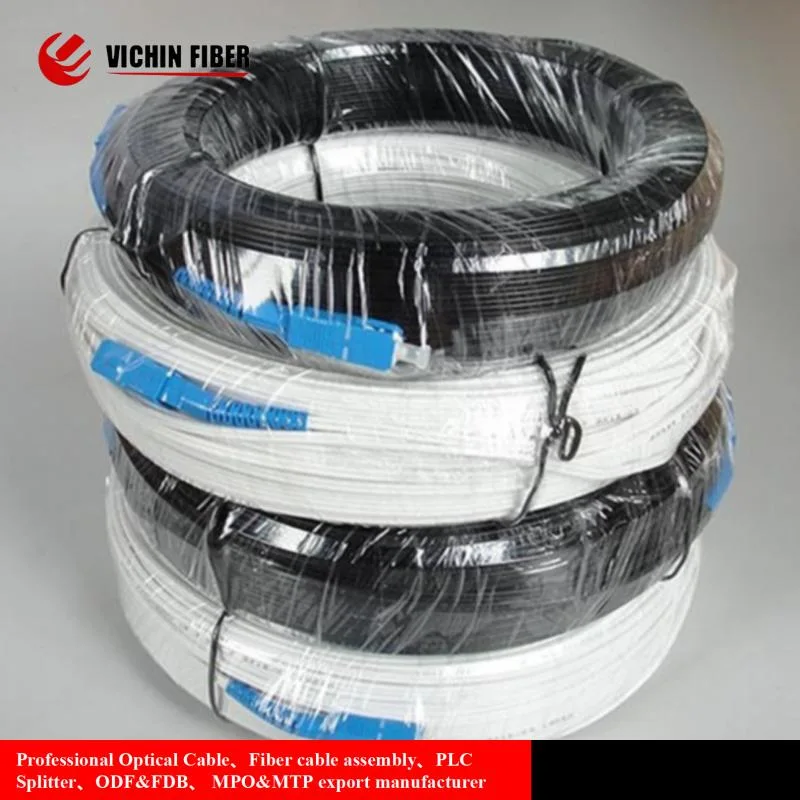 Indoor Outdoor 1core, 2 Core, 4 Core G657A1 G657A2 G657b3 FTTH Fiber Optic Drop Cable Patch Cord
