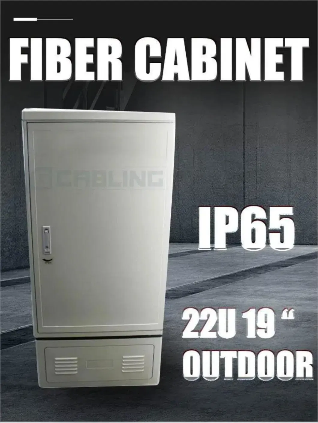 Gcabling Communication Optical Distribution Equipment 22u 19inch IP65 Waterproof Fiber Optic Outdoor Telecom Cabinet