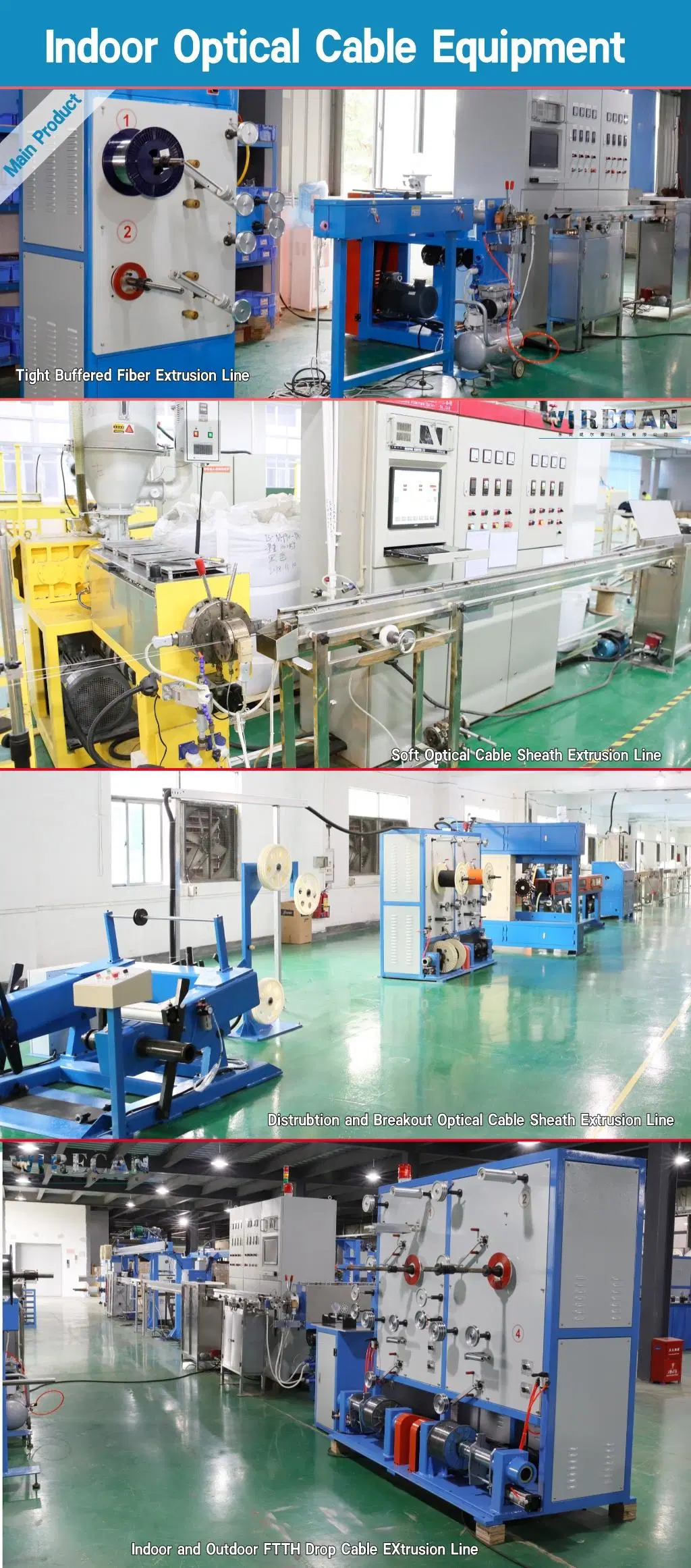 Tight Buffer Fiber Extrusion for Optic Cable Manufature Production Line